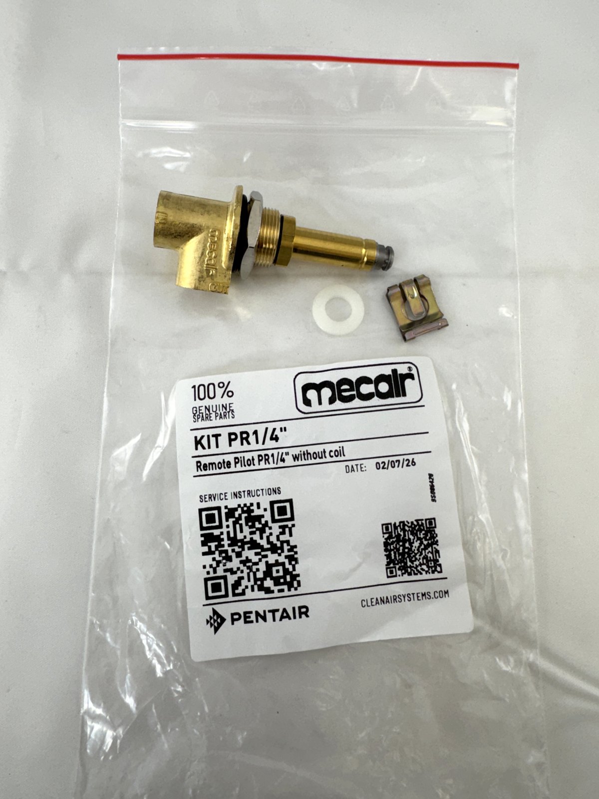 Mecair KIT PR1/4 remote pilot without coil, in genuine Pentair bag