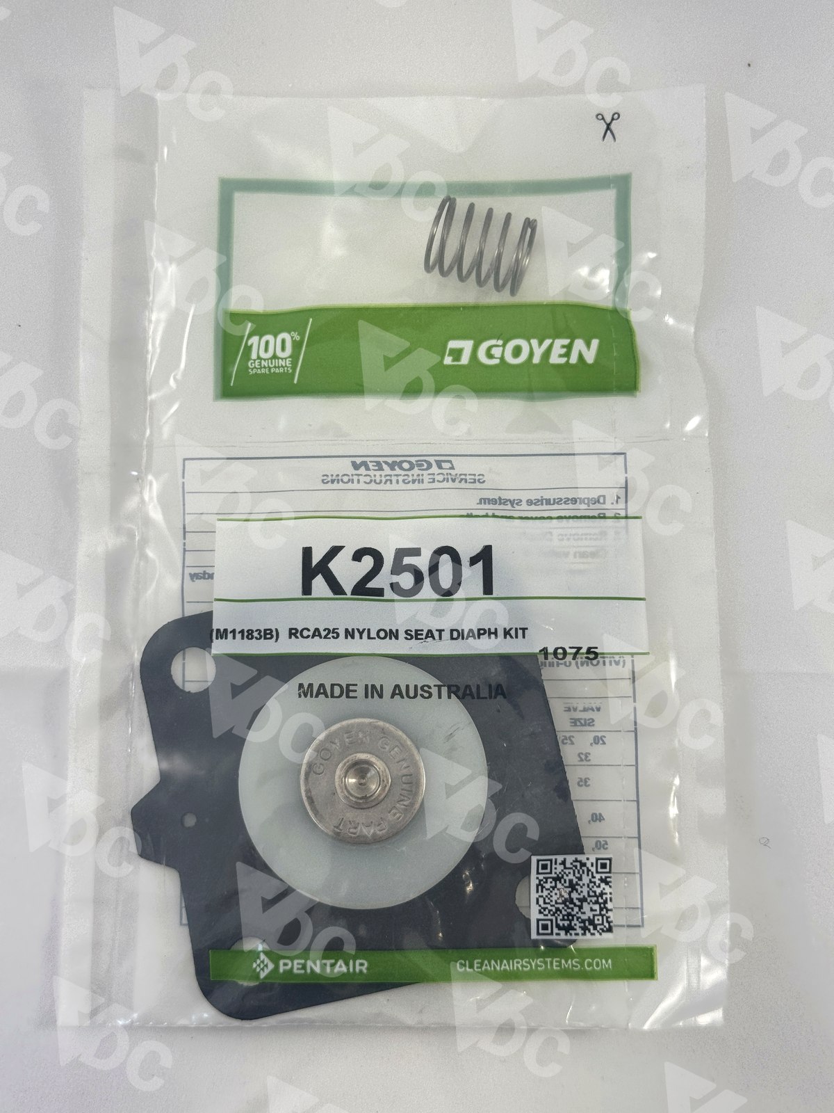K2501 · RCA25 diaphragm kit (long)