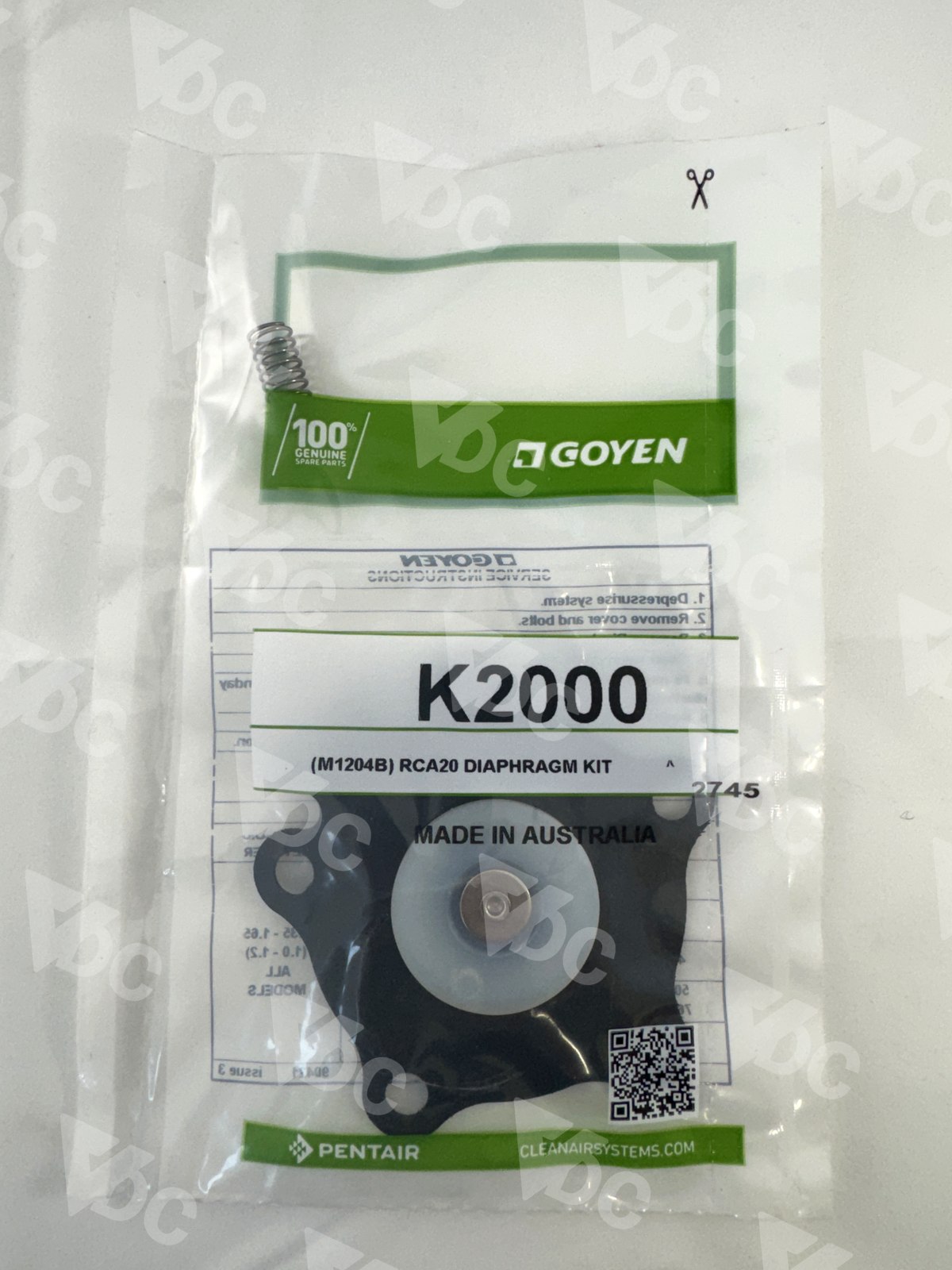 K2000 · RCA20 diaphragm kit