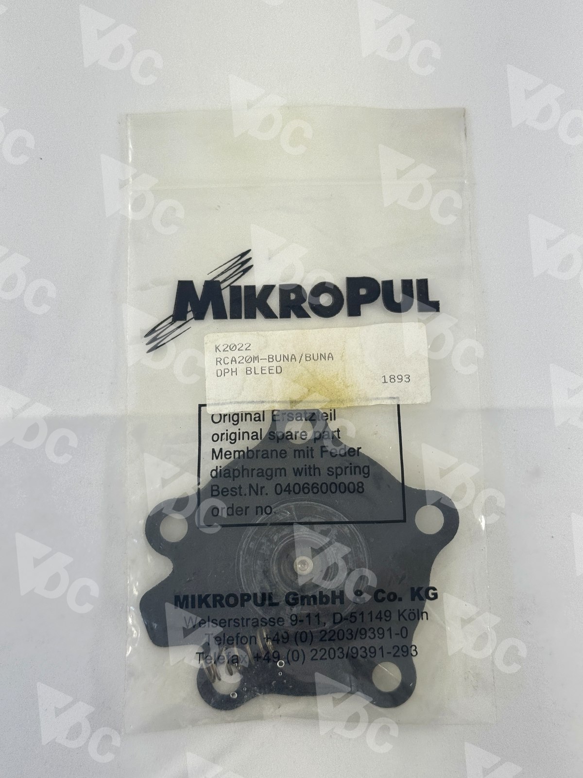 K2022 · RCA20 Shockwave diaphragm kit